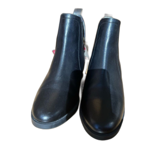 Joules black leather slip on women booties, elastic sides, size 5 NWT - Picture 3 of 10